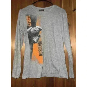 Harley Davidson Graphic Long Sleeve T-Shirt Size Large
